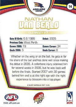 2007 Select AFL Supreme #14 Nathan Van Berlo Back